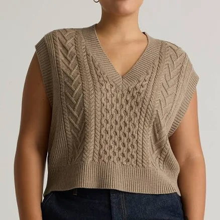 Quince Women's Australian Merino Wool Cable Sweater Vest