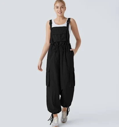 Halara Drawstring Relax Casual Cargo Overall with Pockets