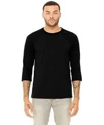 Adult Raglan - Black Heather Body with Black Sleeves
