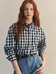 WATERLOO Volume sleeve shirt (Madras navy check/Navy gingham check/Light blue stripe/Blue stripe)