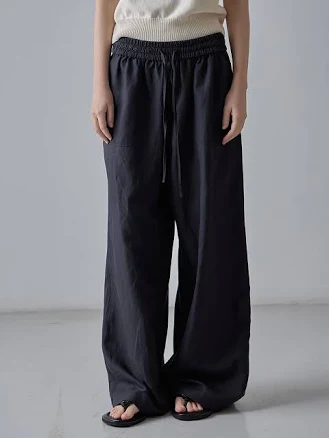 Stitch Pocket Banding Pants_dark charcoal