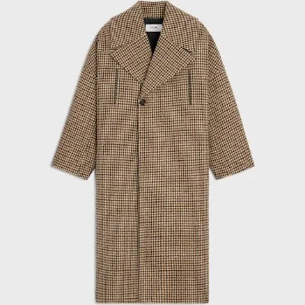 CELINE Women's Houndstooth Wool Coat