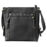 Stylish Leather Satchel with Adjustable Shoulder Strap & Locking Zippers