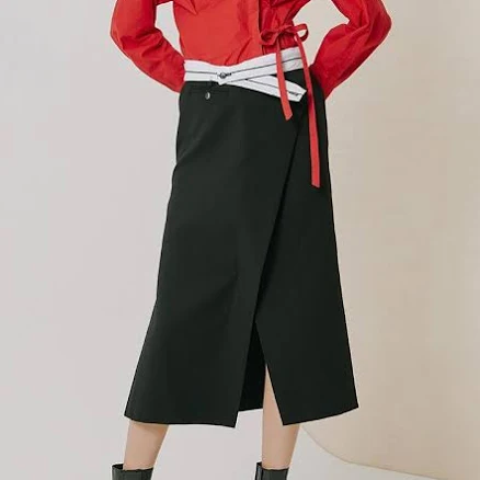 V’ NY STUDIO Unbalanced Wrap Skirt