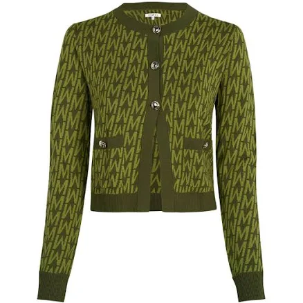 Women Malbon Charlotte Cardigan Golf Sweater Olive Multi