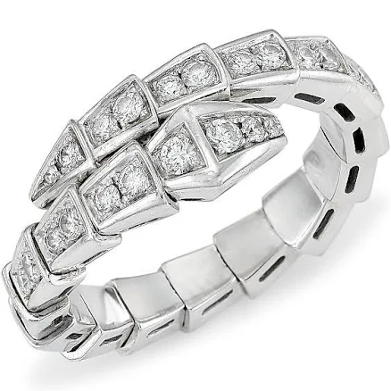 Bvlgari White Gold And Diamond Serpenti Viper Ring
