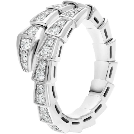 Bvlgari White Gold And Diamond Serpenti Viper Ring