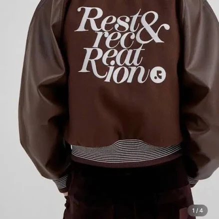 Rest & Recreation RR LOGO Wool Bomber Jacket
