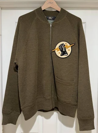 Bnwts Rrl Ralph Lauren Wool Lightning Bolt Bomber Sz. Xxl $795 Olive