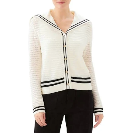 Karen Kane Women's Stripe Sailor Collar Cardigan