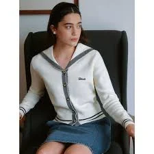 rolarola - Sailor-Collar Stripe Knit Cardigan (Ivory)