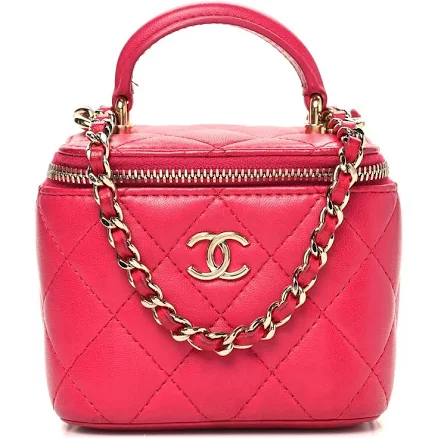 Chanel Classic Vanity Case With Chain Quilted Lambskin Mini Crossbody Bag