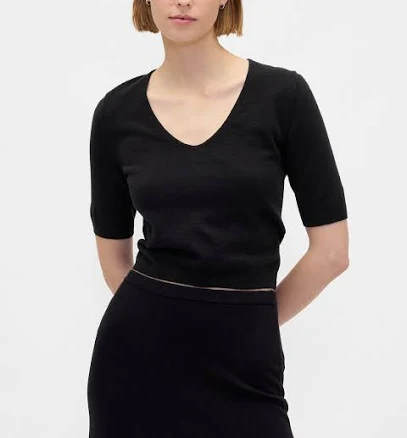 Womens Gap Cashsoft Elbow Sleeve Crop Jumper