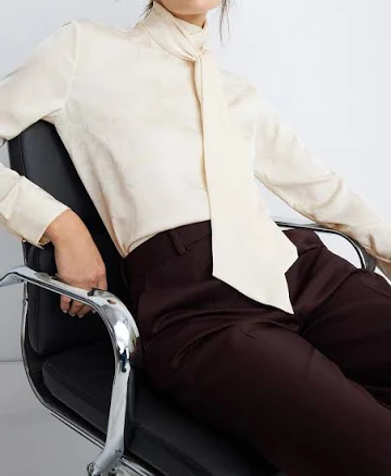 Adam Lippes x RTR Jacquard Bow Neck Blouse