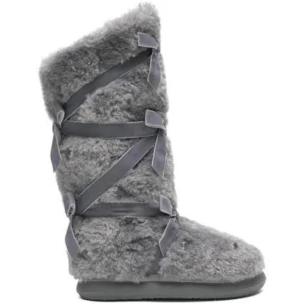 Rockfish Women's X Susan Fang Bows Ribbon Boots - Gray - Knee boots - 6.5
