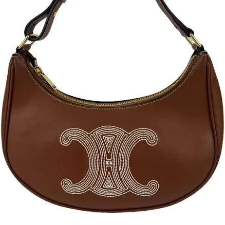 CELINE Women's Ava Calfskin Bag with Triomphe Embroidery