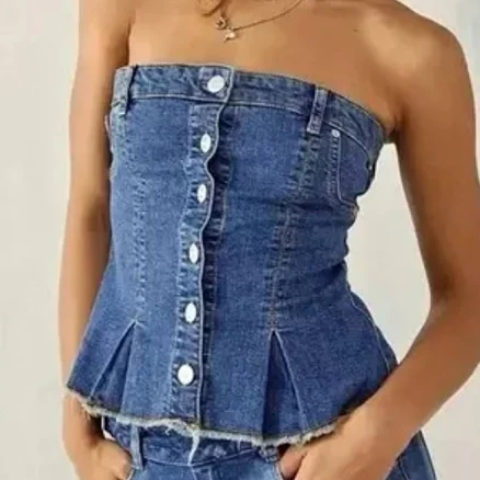 Urban Outfitters BDG Western Flared Denim Corset
