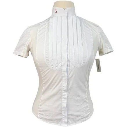 Cavalleria Toscana Women's Pleated Bib Button-up Show Shirt