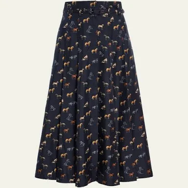 Gabriela Hearst Women's Dugald Pleated Silk Twill Midi Skirt