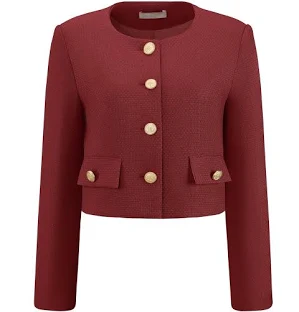 Daring Diva Women's Cropped Tweed Short Jacket