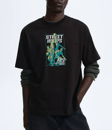 H&M Men's Loose Fit Printed T-shirt