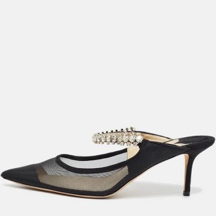 Jimmy Choo Bing 100 Crystal-Strap Stiletto Mules