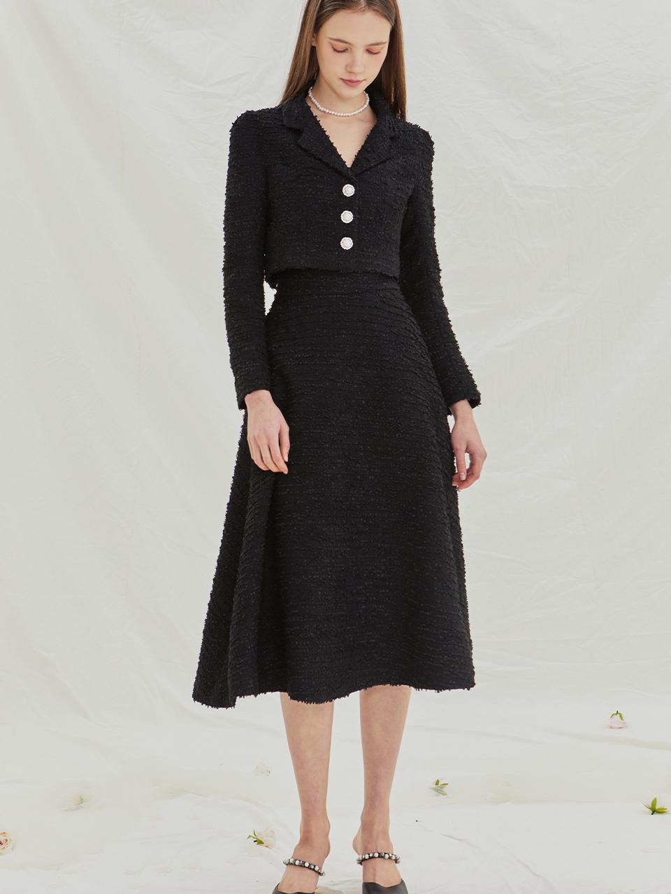 Gracie Tweed Midi Flare Skirt (3 Colors)