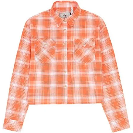 Women's Cropped Plaid Flannel Shirt