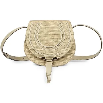 Chloé Women's Small Marcie Raffia & Leather Saddle Bag