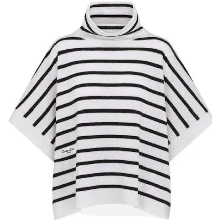 DIOR Women's Cape Virgin Wool Knit with D-Stripes