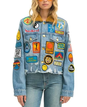 VINTAGE PATCH CROP DENIM Jacket