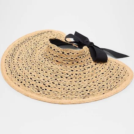 Gigi Burris Women's Margot Packable Wide Brim Straw Visor
