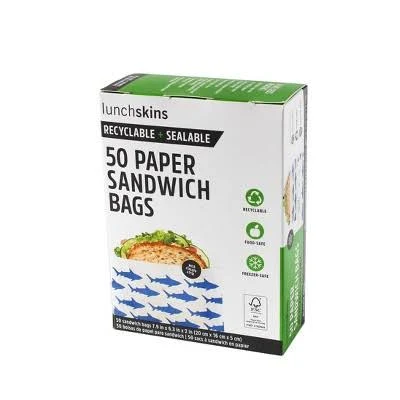 Lunchskins Recyclable & Sealable Paper Sandwich Bags Shark 50ct