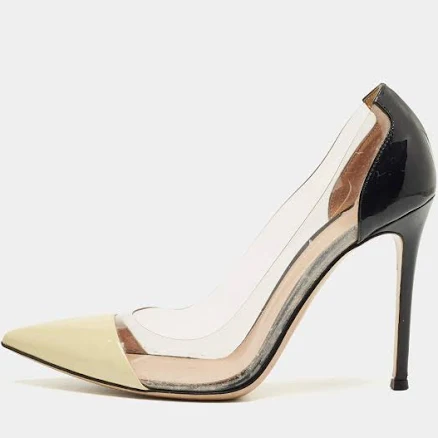 Gianvito Rossi Multicolor Patent Leather and PVC Plexi Pointed Toe Pumps Size 39 Gianvito Rossi | TLC