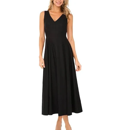 Ted Baker London Women's Sleeveless V-Neck Pleated Maxi Dress