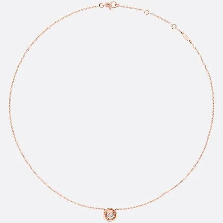 DIOR Women's Rose Pink Gold Diamond Necklace