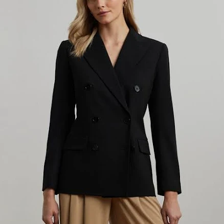 Lauren Women's Ralph Lauren Double-Breasted Wool Crepe Blazer
