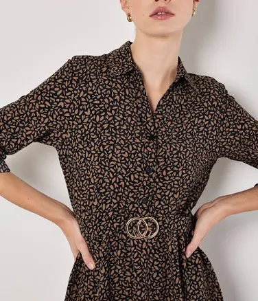 PETAL Print Belted Mini Dress