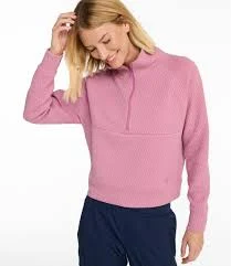 L.L.Bean Women's Oversized Ridgeknit Half-Zip Pullover