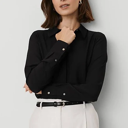 Women's Ann Taylor Satin Essential Shirt