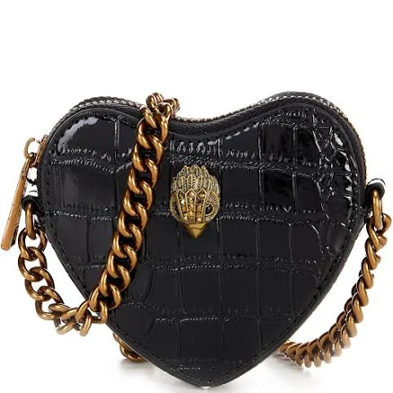 Kurt Geiger London Women's Micro Heart Croc Embossed Crossbody Bag