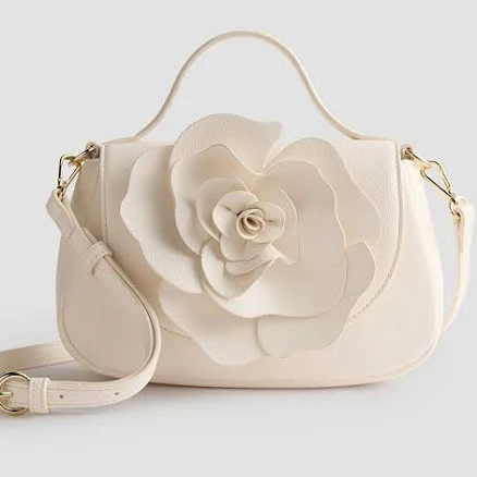 LC Lauren Conrad Flower Clutch, Ivory Tusk