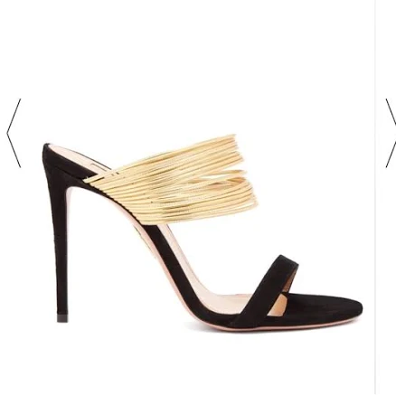 Aquazzura Shoes | Aquazzura Rendez Vous 105 Mule Sandals | Color: Black/Gold | Size: 41 | Notyournatt's Closet