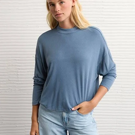 AE Women's Soft & Sexy Long Sleeve Mockneck T-Shirt