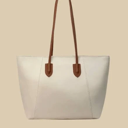 Ladies Leather Tote Bag | Milla Beige