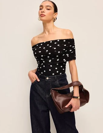 Polka Dot Off-Shoulder Bodysuit