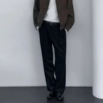 MUSINSA STANDARD Two-Tuck Wide Hidden Banding Slacks