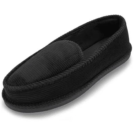 Ameta Men's Corduroy Moccasin Slippers