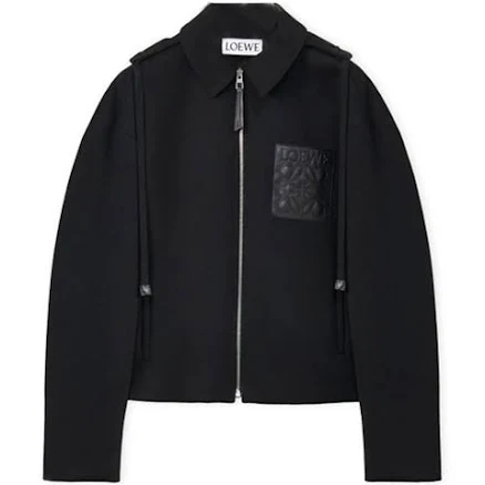 LOEWE Anagram FW22 Black Hooded Zip-Up Parka Coat. H526Y01W63-1100 50