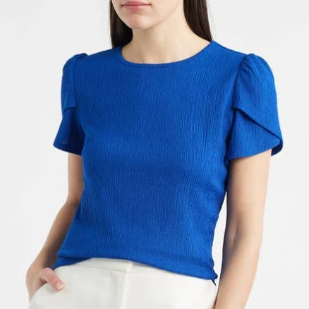 Anne Klein Women's Tulip Sleeve Pebble Knit Top